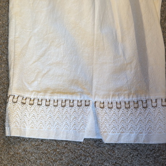 NWT La Rueca White Wide Leg Pull On Cropped Pants - Picture 12 of 12